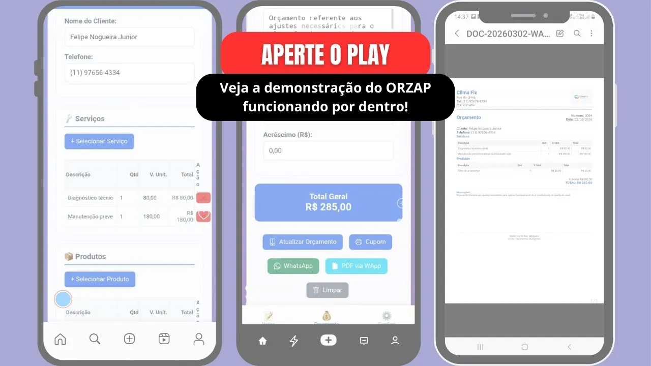 Demonstração Orzap